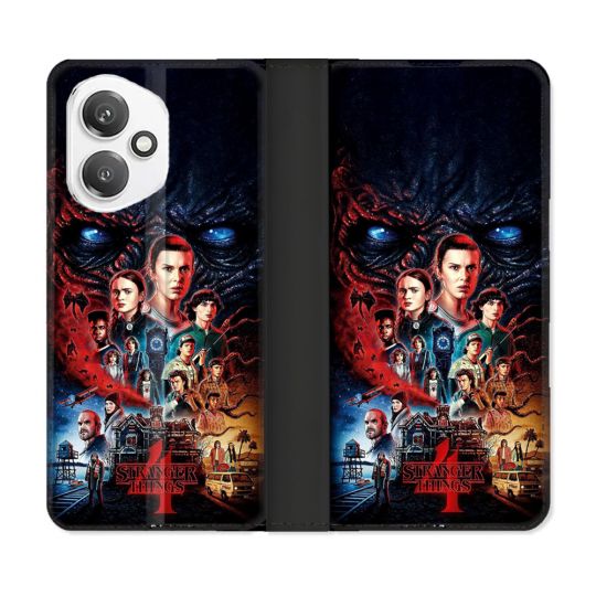 Housse cuir portefeuille Pour Honor 400 5G Stranger Things Affiche 4