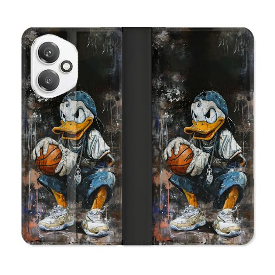 Housse cuir portefeuille Pour Honor 400 5G Street Art Donald Duck