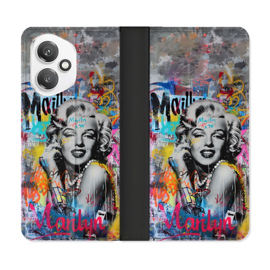 Housse cuir portefeuille Pour Honor 400 5G Street Art Maryline Monroe