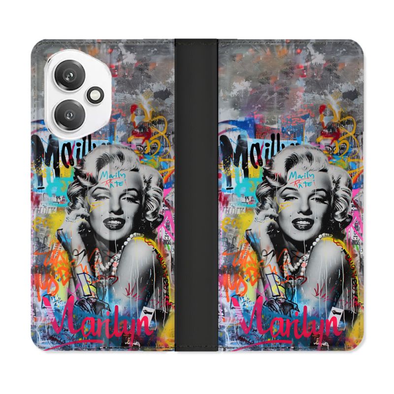 Housse cuir portefeuille Pour Honor 400 5G Street Art Maryline Monroe