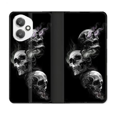 Housse cuir portefeuille Pour Honor 400 5G Tete de Mort Triple