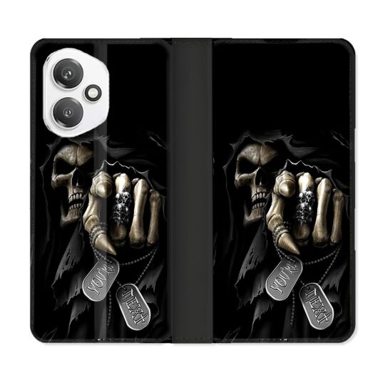 Housse cuir portefeuille Pour Honor 400 5G Tete de Mort Your Next
