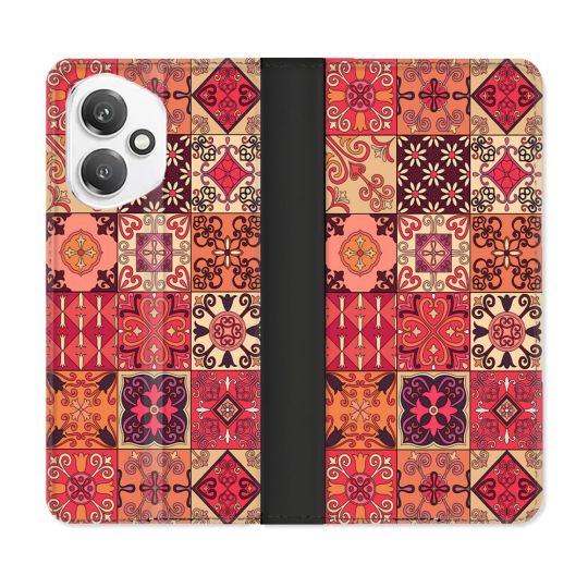 Housse cuir portefeuille Pour Honor 400 5G Texture Carreau Ciment Rouge