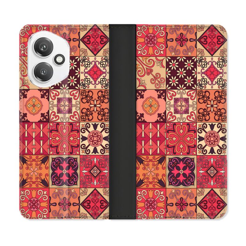 Housse cuir portefeuille Pour Honor 400 5G Texture Carreau Ciment Rouge