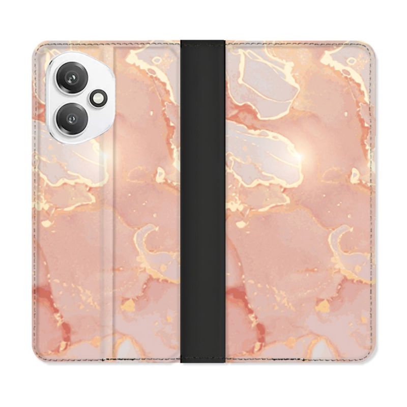 Housse cuir portefeuille Pour Honor 400 5G Texture Marbre Rose