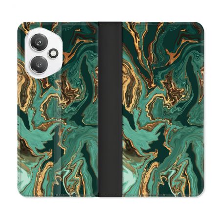 Housse cuir portefeuille Pour Honor 400 5G Texture Marbre Vert