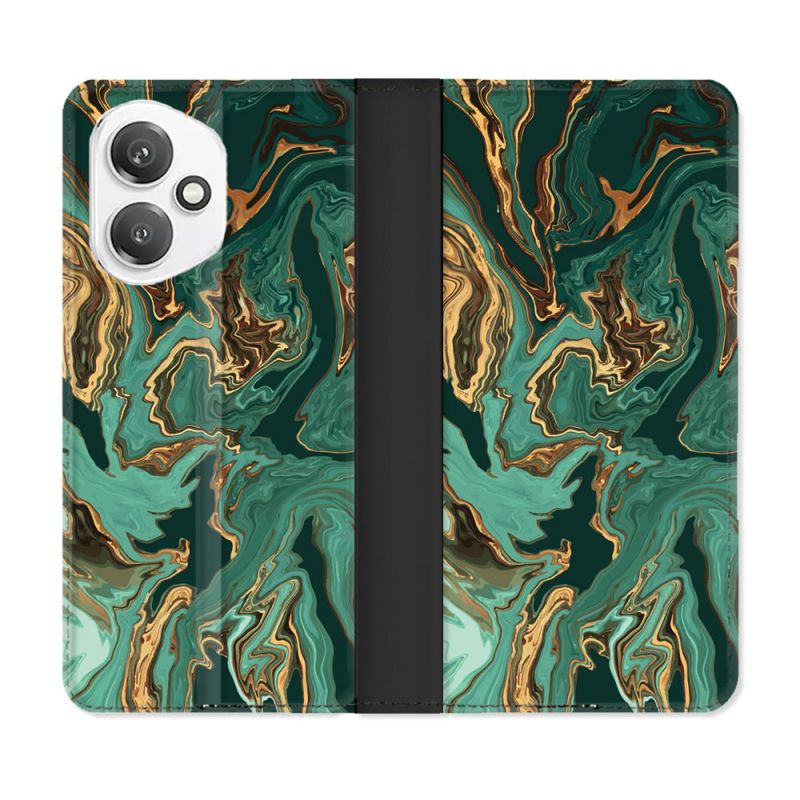 Housse cuir portefeuille Pour Honor 400 5G Texture Marbre Vert