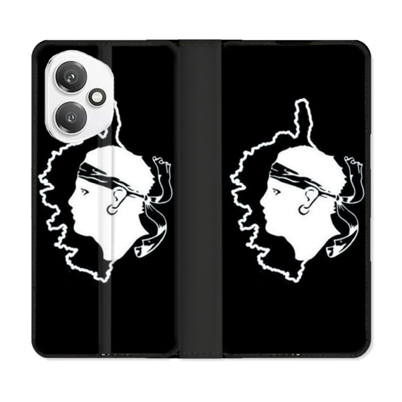 Housse cuir portefeuille Pour Honor 400 5G Voyage Corse Noir