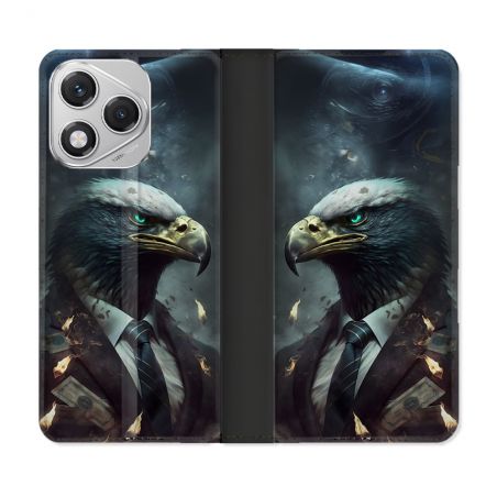 Housse cuir portefeuille Pour Honor 400 Lite 5G Animal Aigle Business