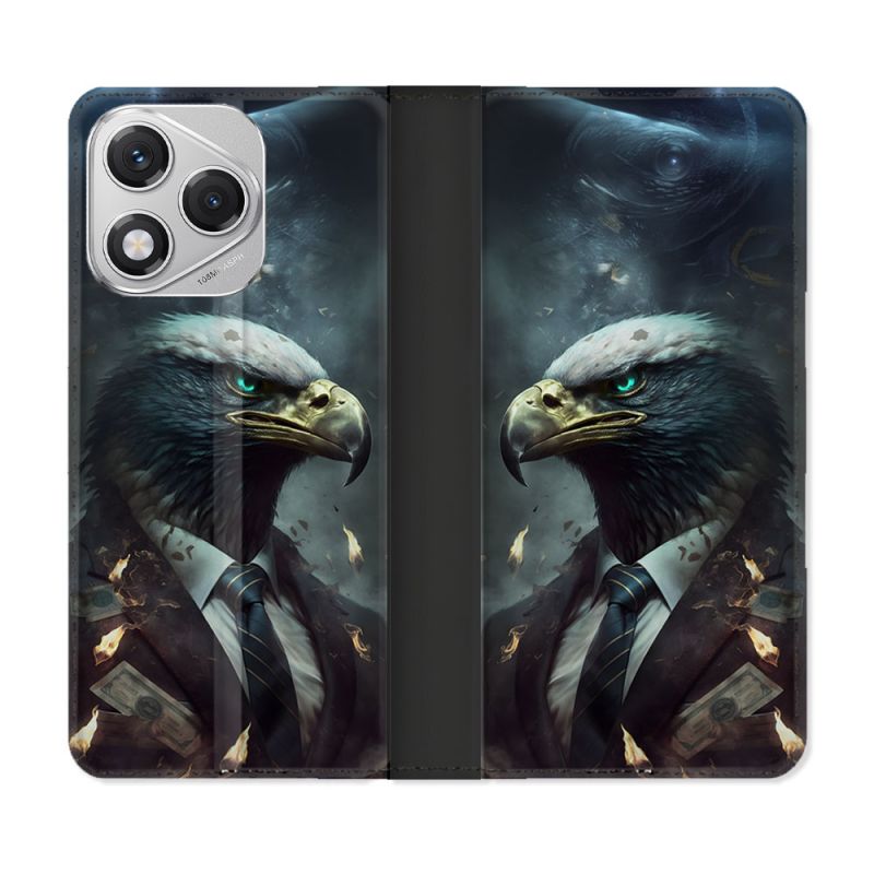 Housse cuir portefeuille Pour Honor 400 Lite 5G Animal Aigle Business