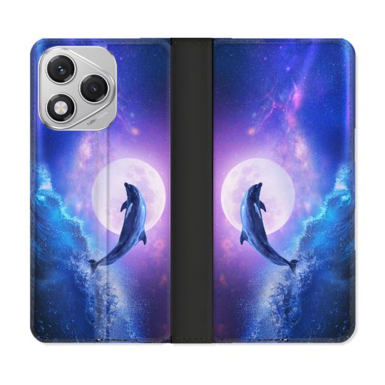 Housse cuir portefeuille Pour Honor 400 Lite 5G Animal Dauphin Vague