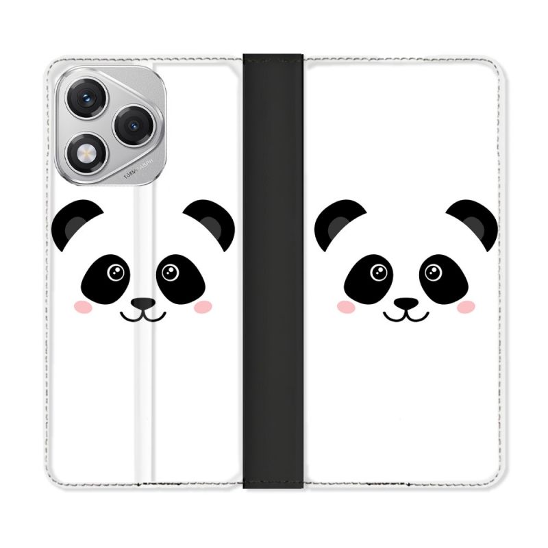 Housse cuir portefeuille Pour Honor 400 Lite 5G Animal Panda Blanc