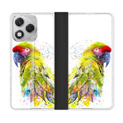 Housse cuir portefeuille Pour Honor 400 Lite 5G Animal Perroquet Jaune