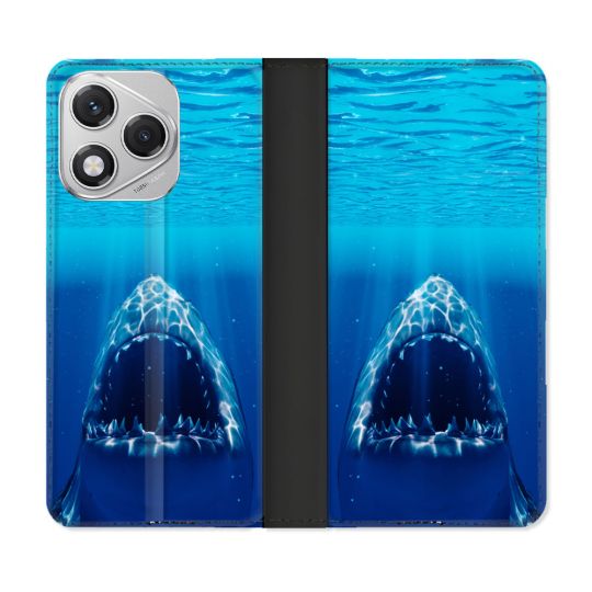 Housse cuir portefeuille Pour Honor 400 Lite 5G Animal Requin Dent