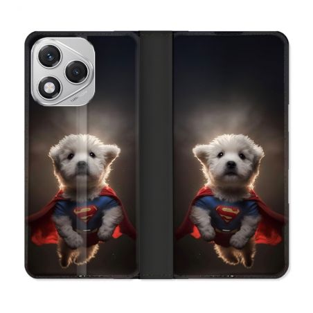 Housse cuir portefeuille Pour Honor 400 Lite 5G Animal Super Chien