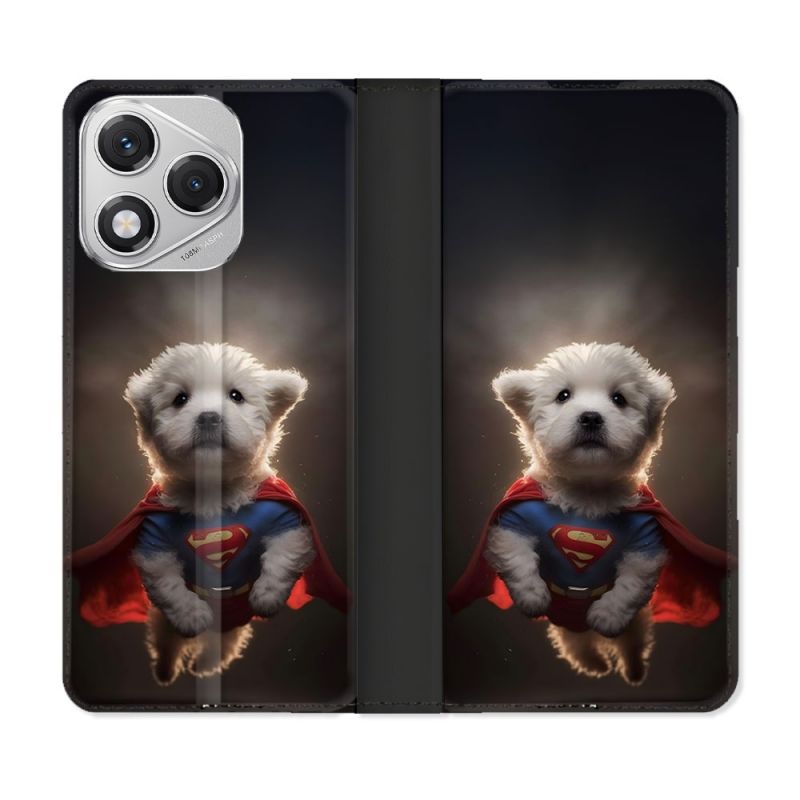 Housse cuir portefeuille Pour Honor 400 Lite 5G Animal Super Chien