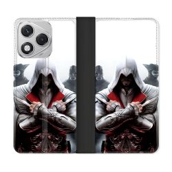 Housse cuir portefeuille Pour Honor 400 Lite 5G Assassin Creed Mask