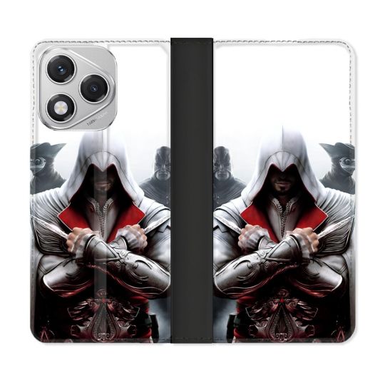 Housse cuir portefeuille Pour Honor 400 Lite 5G Assassin Creed Mask