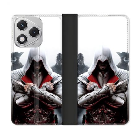 Housse cuir portefeuille Pour Honor 400 Lite 5G Assassin Creed Mask
