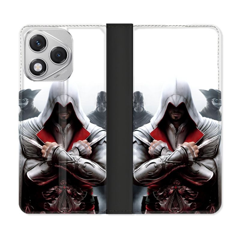 Housse cuir portefeuille Pour Honor 400 Lite 5G Assassin Creed Mask