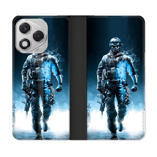 Housse cuir portefeuille Pour Honor 400 Lite 5G Call Of Duty Guerrier
