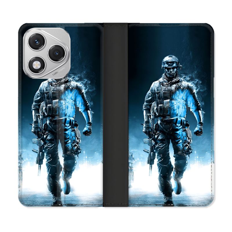 Housse cuir portefeuille Pour Honor 400 Lite 5G Call Of Duty Guerrier
