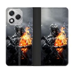 Housse cuir portefeuille Pour Honor 400 Lite 5G Call Of Duty Squelette