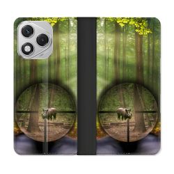 Housse cuir portefeuille Pour Honor 400 Lite 5G Chasse Sanglier Viseur