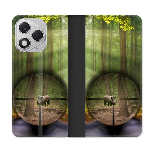 Housse cuir portefeuille Pour Honor 400 Lite 5G Chasse Sanglier Viseur