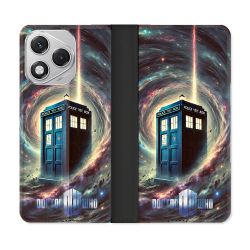 Housse cuir portefeuille Pour Honor 400 Lite 5G Dr Who Tardis Univers