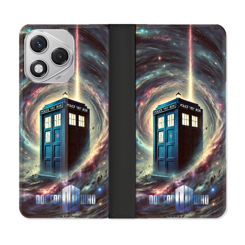 Housse cuir portefeuille Pour Honor 400 Lite 5G Dr Who Tardis Univers