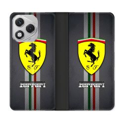 Housse cuir portefeuille Pour Honor 400 Lite 5G Ferrari Carbone