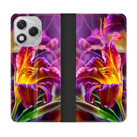 Housse cuir portefeuille Pour Honor 400 Lite 5G Fleur Lys Color