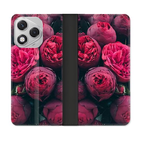 Housse cuir portefeuille Pour Honor 400 Lite 5G Fleur Pivoine