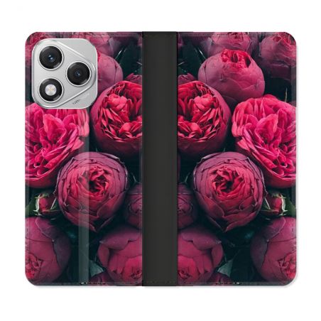 Housse cuir portefeuille Pour Honor 400 Lite 5G Fleur Pivoine