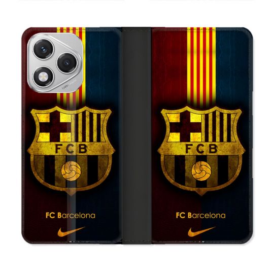 Housse cuir portefeuille Pour Honor 400 Lite 5G Foot FC Barcelone Vintage