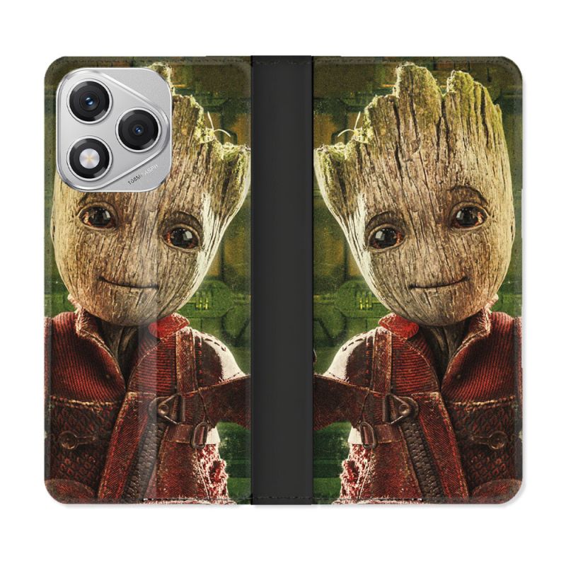 Housse cuir portefeuille Pour Honor 400 Lite 5G Groot Vert