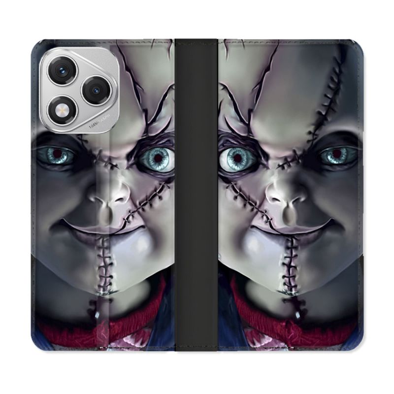 Housse cuir portefeuille Pour Honor 400 Lite 5G Horreur Chucky Cicatrice