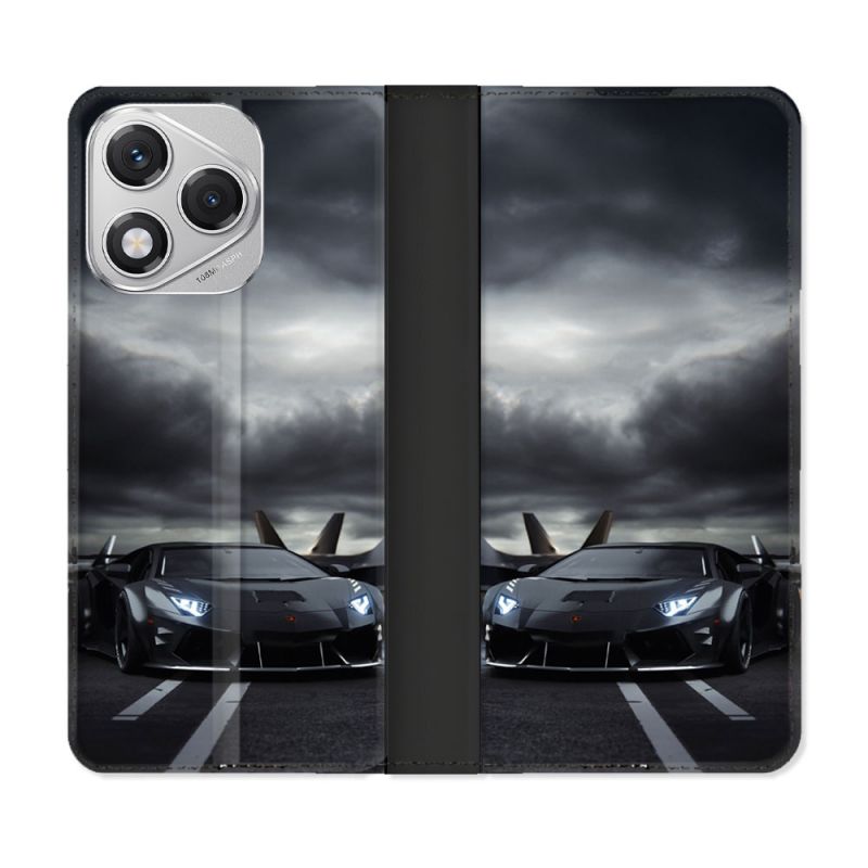 Housse cuir portefeuille Pour Honor 400 Lite 5G Lamborghini Avion