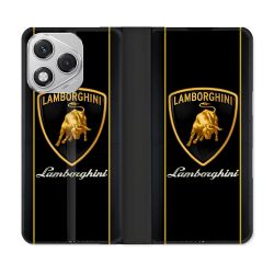 Housse cuir portefeuille Pour Honor 400 Lite 5G Lamborghini Carbone