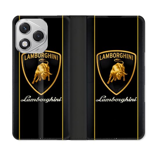 Housse cuir portefeuille Pour Honor 400 Lite 5G Lamborghini Carbone