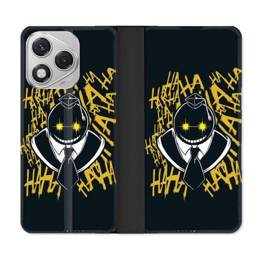 Housse cuir portefeuille Pour Honor 400 Lite 5G Manga Assassination Classroom Kuro Noir