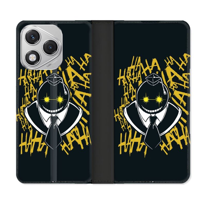 Housse cuir portefeuille Pour Honor 400 Lite 5G Manga Assassination Classroom Kuro Noir