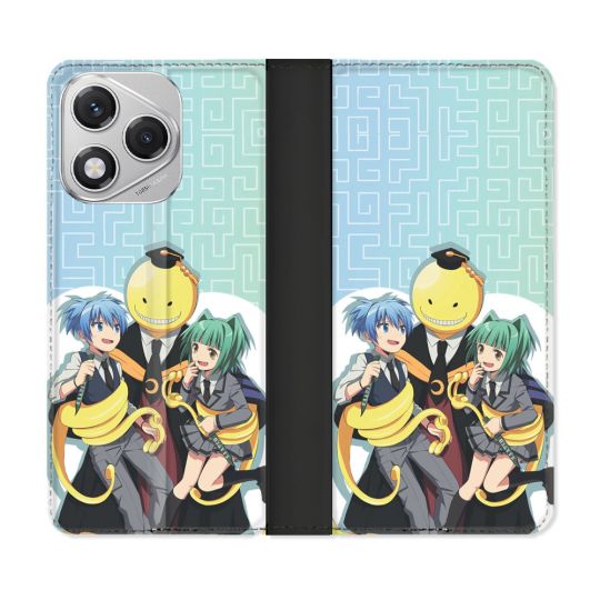 Housse cuir portefeuille Pour Honor 400 Lite 5G Manga Assassination Classroom Kuro Trio