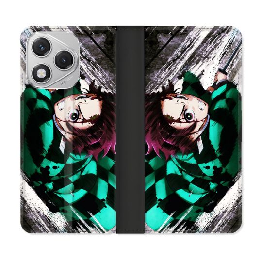 Housse cuir portefeuille Pour Honor 400 Lite 5G Manga Demon Slayer Tanjiro