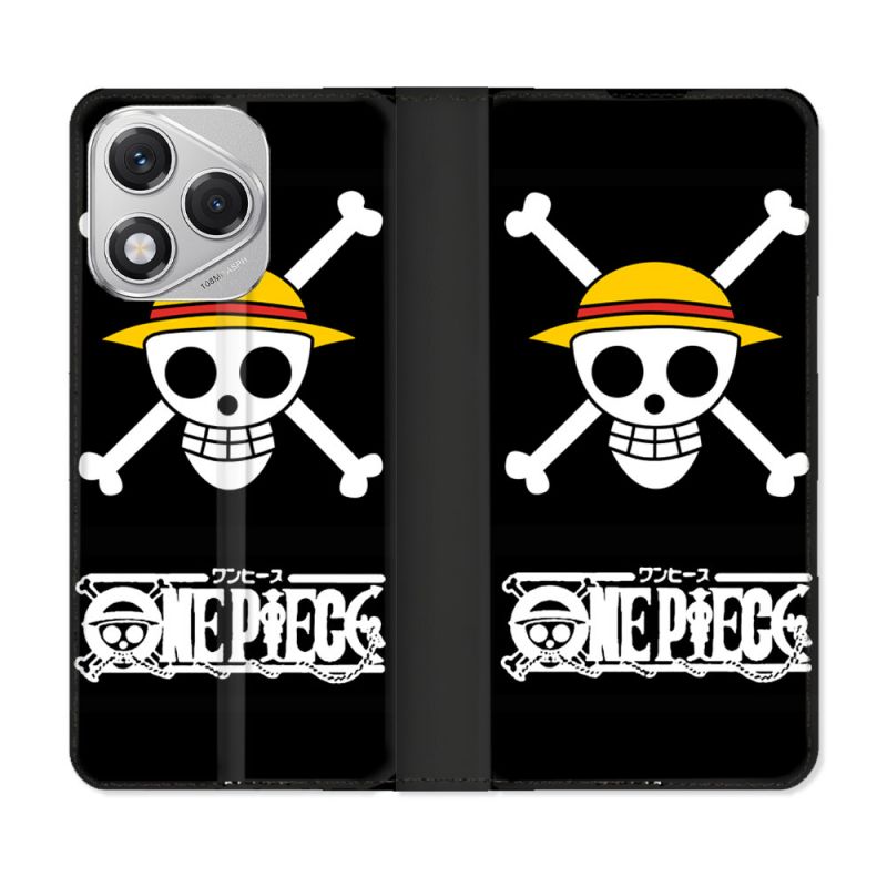 Housse cuir portefeuille Pour Honor 400 Lite 5G Manga One Piece Tete de Mort