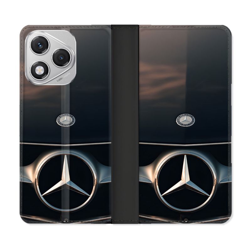 Housse cuir portefeuille Pour Honor 400 Lite 5G Mercedes Calendre