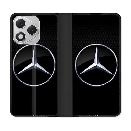 Housse cuir portefeuille Pour Honor 400 Lite 5G Mercedes Carbone