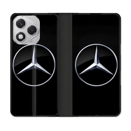 Housse cuir portefeuille Pour Honor 400 Lite 5G Mercedes Carbone