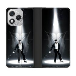 Housse cuir portefeuille Pour Honor 400 Lite 5G Michael Jackson Noir
